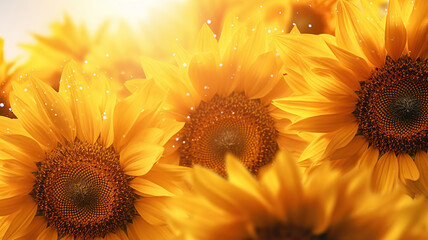 Fototapeta premium Captivating Sunflowers and their Vibrant Blooms. Generative Ai