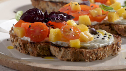 Italian bruschetta with roasted tomatoes