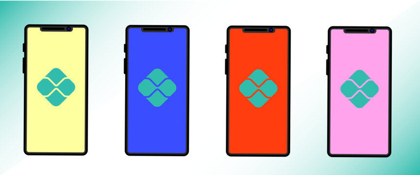 SET OF CELL PHONE WITH BRAZILIAN MONEY TRANSFER PIX LOGO