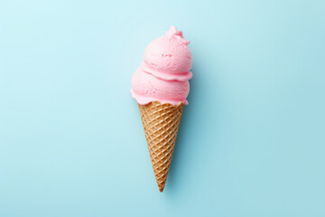 Ice cream cone on a pink background