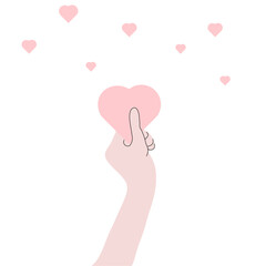 hand holding a heart