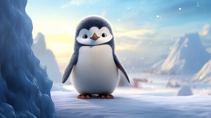 Fototapeta premium Fundo do pequeno pinguim