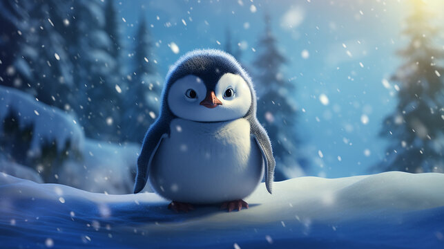 Fundo do pequeno pinguim