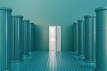 Obraz premium Natural podium, 3D render Mock up for exhibitions, presentation of products, relaxation and health.