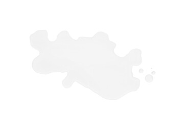 Puddle of pure water on white background, top view