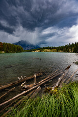 Fototapeta na wymiar Johnson Lake and Cascade Mountain Banff National Park Alberta Canada