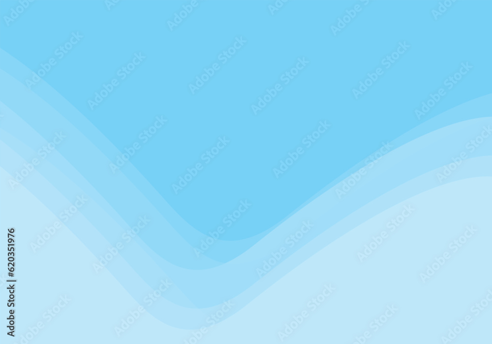 Wall mural Vector illustration abstract blue wave simple fluid background. Dynamic shape combination patterns wallpaper for business presentation, banner, cover flyer, brochure, and poster. 