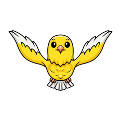 Cute canary bird cartoon flying