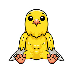 Cute canary bird cartoon sitting