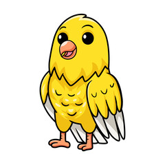 Cute canary bird cartoon standing