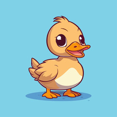 Adorable Yellow Duck Cartoon Character: Perfect for Children's Merchandise, Books, and More