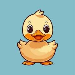 Adorable Yellow Duck Cartoon Character: Perfect for Children's Merchandise, Books, and More