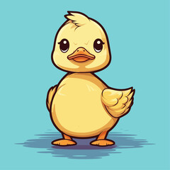Adorable Yellow Duck Cartoon Character: Perfect for Children's Merchandise, Books, and More