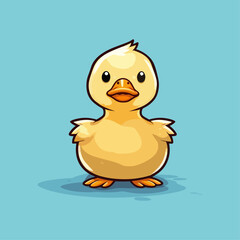 Adorable Yellow Duck Cartoon Character: Perfect for Children's Merchandise, Books, and More