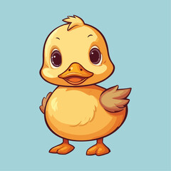 Adorable Yellow Duck Cartoon Character: Perfect for Children's Merchandise, Books, and More