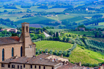 San Gimignano Italy visit - obrazy, fototapety, plakaty