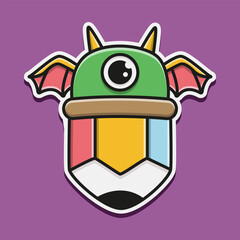 Monster doodle cartoon character illustration