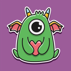 Monster doodle cartoon character illustration