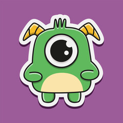 Monster doodle cartoon character illustration