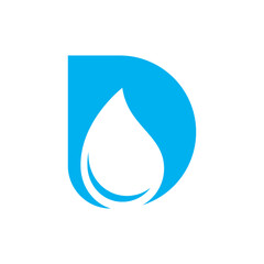 sign of d letter combined with waterdrop logo vector icon illustration