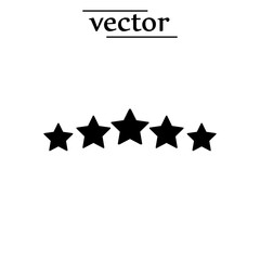 Stars rating icon, four golden star rating flat illustration on white background..eps