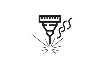Plasma cutting CO2 icon design vector template