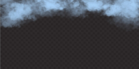 Blue clouds. Vector design element. Frame from natural soft sky elements isolated on transparent backdrop