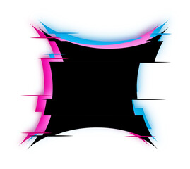 Glowing glitch square starburst 