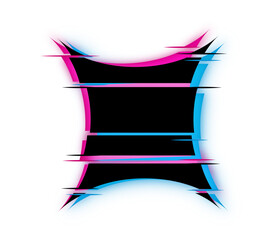 Glowing glitch square starburst 