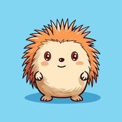 Fototapeta premium Cute Echidna Cartoon Character: Perfect for Children's Products and Educational Materials