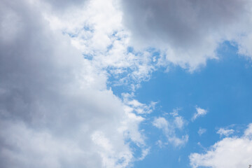 Clouds in the blue sky. Summer blue sky cloud gradient light white background. Beauty clear cloudy in sunshine calm bright winter air bacground. Image of beautiful blue sky.