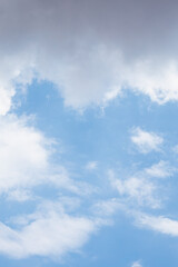 Clouds in the blue sky. Summer blue sky cloud gradient light white background. Beauty clear cloudy in sunshine calm bright winter air bacground. Image of beautiful blue sky.