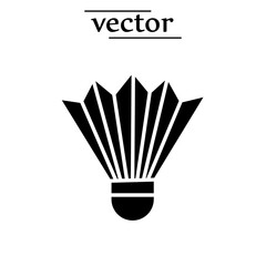 Badminton ball vector icon. Badminton flat illustration on white background..eps
