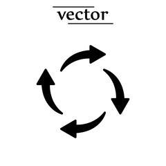 Rotation Arrow Icon Vector flat illustration on white background. 