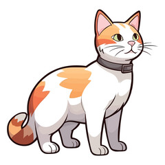 Whimsical Whiskers: 2D Artwork Featuring a Japanese Bobtail Cat