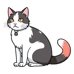 Whimsical Whiskers: 2D Artwork Featuring a Japanese Bobtail Cat