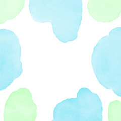 Blue And Green Watercolor Framed Corner Background
