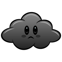 Obraz premium Cloud Dark Grey Cartoon Illustration Vector Drawing