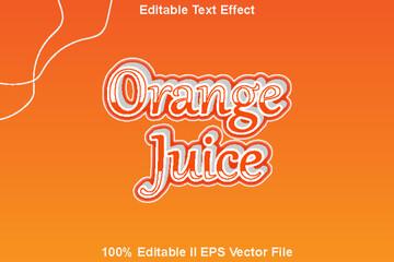 Orange Juice Editable Text Effect 3d Emboss Style