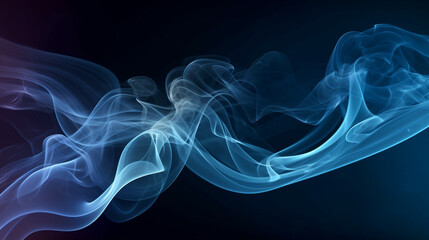 Fototapeta premium blue smoke on black background, AI-Generated