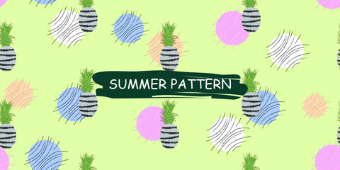 unique abstract summer pineapple fruits seamless pattern background(Multiple values)