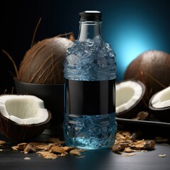 Obraz premium Refreshing natural coconut drink, generative ai