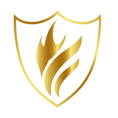 Golden Shield icon illustration