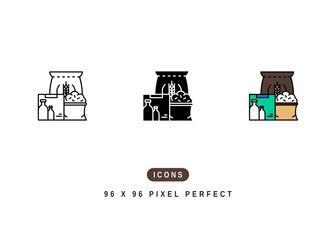 Naklejka premium Raw Material Icon. Manufacturing Natural Resource Symbol Stock Illustration. Vector Line Icons For UI Web Design And Presentation