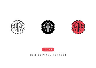 Fototapeta premium Ethics Icon. Moral Code Principle Symbol Stock Illustration. Vector Line Icons For UI Web Design And Presentation