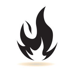 fire, icon, flame, vector, sign, symbol, illustration, danger, flammable, hot, button, design, art, burn, yellow, warning, element, gas, orange, logo, heat, caution, black, face, set