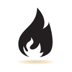 fire, icon, flame, vector, sign, symbol, illustration, danger, flammable, hot, button, design, art, burn, yellow, warning, element, gas, orange, logo, heat, caution, black, face, set