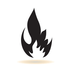 fire, icon, flame, vector, sign, symbol, illustration, danger, flammable, hot, button, design, art, burn, yellow, warning, element, gas, orange, logo, heat, caution, black, face, set