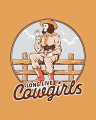 Long Live Cowgirls Illustration
