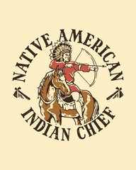 Native American Indian Chief Illustration